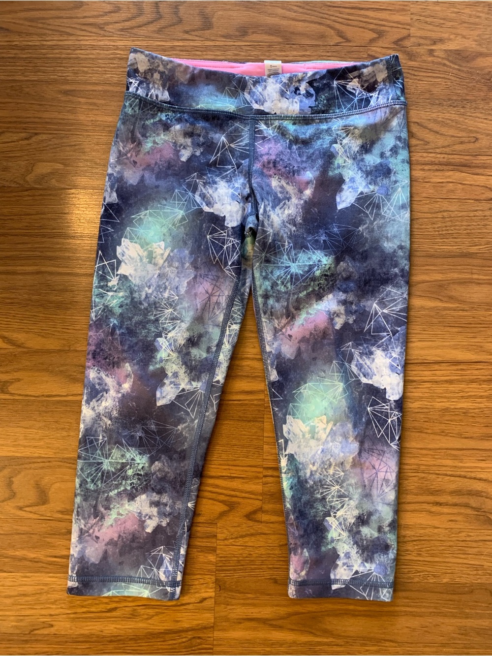 Ivivva Girls Multicolor Nebula Print Leggings - Navy, Purple, Teal, Pink